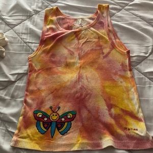 Butterfly tie dye tank top